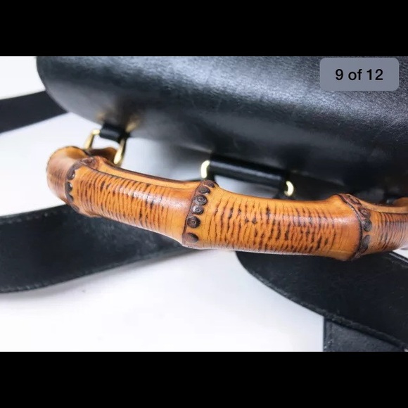 Gucci ~ Leather/ Bamboo Backpack * Authentic - Picture 3 of 3